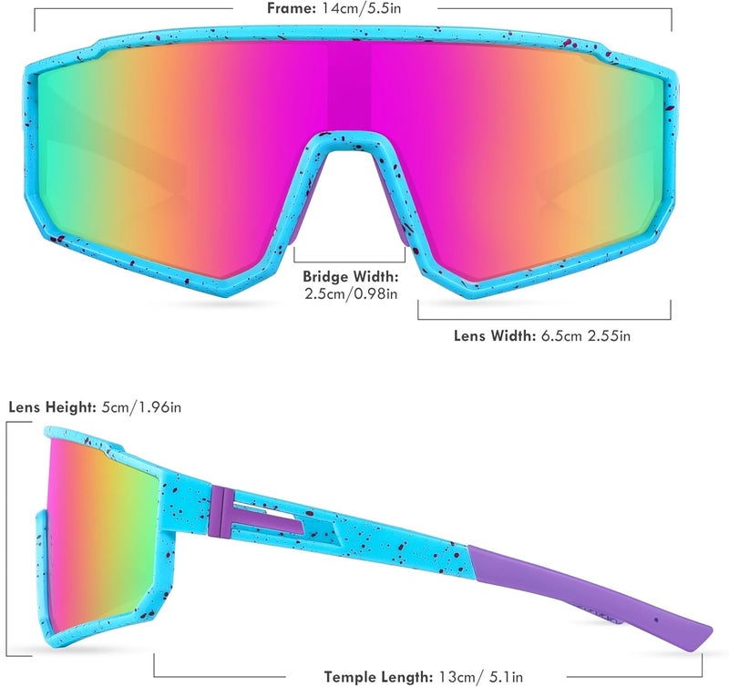 Derowern Youth Baseball Sunglasses, Kids Polarized Sports Sunglasses,UV400 Protection Glasses for Boys Girls Softball Cycling - Image 2